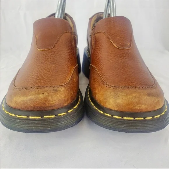 Vintage Dr. Martens Mens 7 Womens 8 Leather Wedge Heel
Loafers Shoes Brown 3B43 - Picture 3 of 9